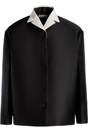Bally Contrast-collar silk jacket