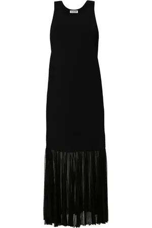 Jil Sander Plissé-detailed knitted maxi dress