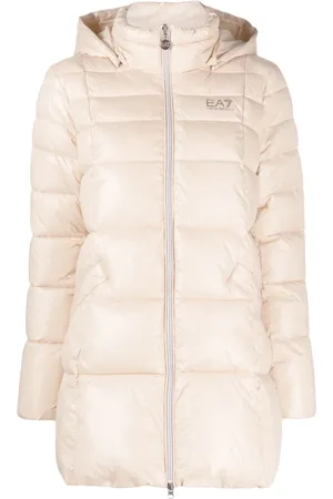 EA7 Logo-print hooded padded jacket