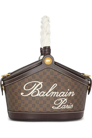 Balmain Mini Monogram canvas bucket bag