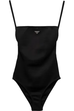 Prada Triangle-logo open-back swimsuit