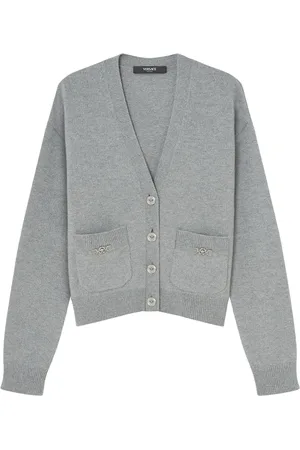 VERSACE Medusa-plaque cashmere-blend cardigan