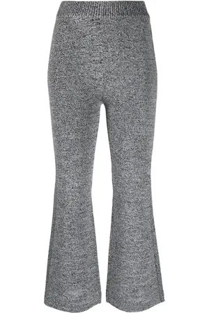 Ganni Mélange cropped flared trousers