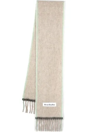 Acne Studios Logo-appliqué fringed scarf