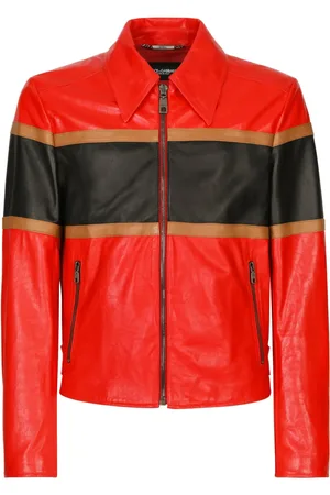 Dolce & Gabbana Striped leather shirt jacket