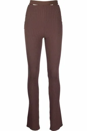 ANDREADAMO Ribbed-knit flared trousers