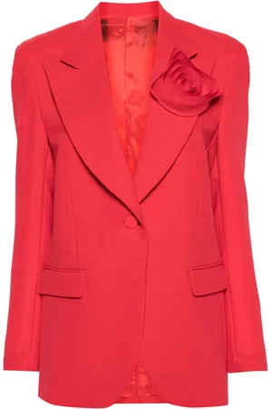 Viktor & Rolf Floral-appliqué crepe blazer