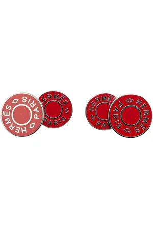 Hermès 21st Century Enamel Clou de Selle costume cufflinks