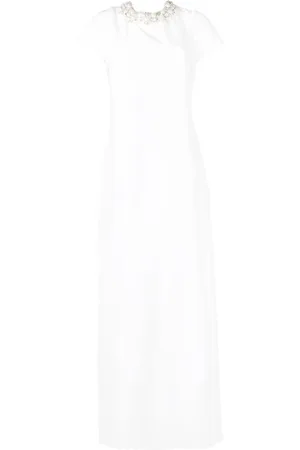 Sachin & Babi Petra pearl-embellished neckline gown