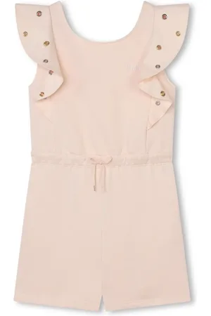 Chloé Ruffle-cuffs organic cotton playsuit