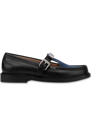 Moschino Appliqué-logo leather loafers
