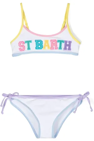 MC2 SAINT BARTH Logo-appliqué ribbed bikini
