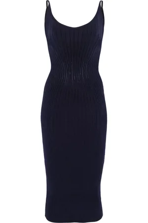 MUGLER Ribbed midi dress