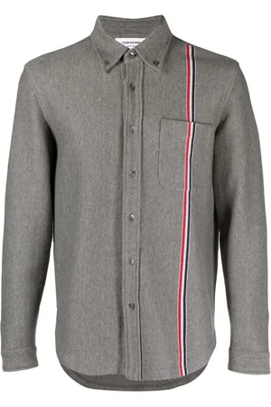 Thom Browne RWB-stripe cotton shirt jacket