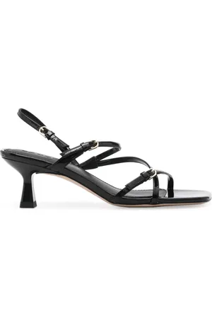 Sandro 60mm square-toe patent-leather sandals