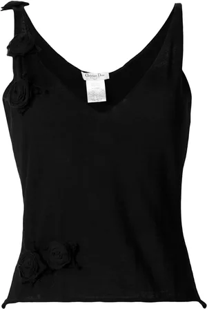Dior 2000s pre-owned rose-appliqué knitted top