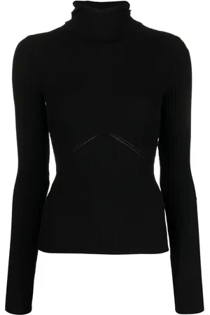 ANDREADAMO High-neck ribbed-knit hooded jumper