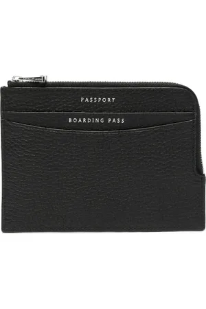 ASPINAL OF LONDON Logo-print leather travel wallet