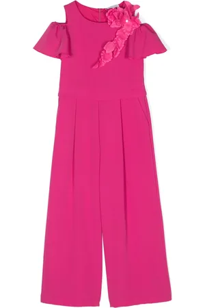 MONNALISA Floral-appliqué jumpsuit