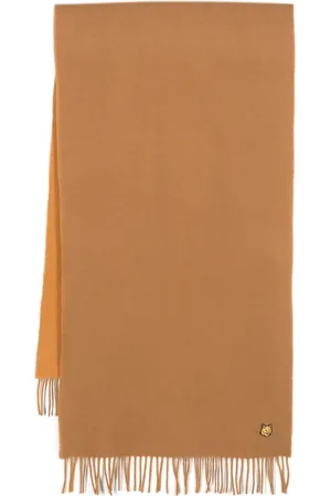 Maison Kitsuné Fox-patch fringed scarf