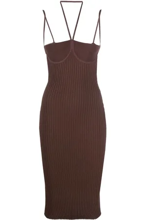 ANDREADAMO Halterneck fitted dress