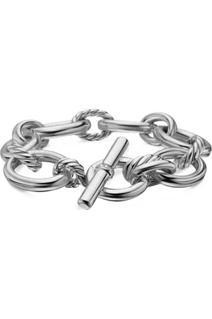 David Yurman Sterling DY Mercer Chain diamond bracelet (25mm)