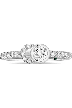 COURBET 18kt recycled white gold CO half-pavé laboratory-grown diamond set ring