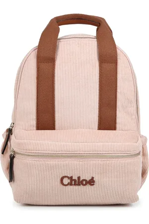 Chloé Embroidered-logo organic-cotton backpack