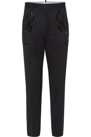 Dsquared2 Floral-appliqué tapered trousers