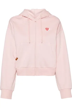 Chocoolate Heart-appliqué cropped hoodie