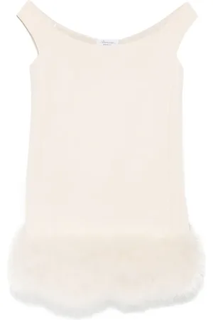 BLUMARINE Feather-embellished mini dress