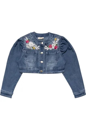 MONNALISA Floral-appliqué jacket