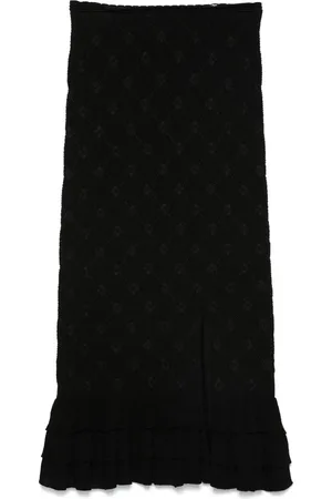 Sandro Floral-embroidered midi skirt