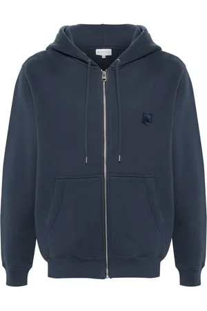 Maison Kitsuné Fox-appliqué zipped hoodie