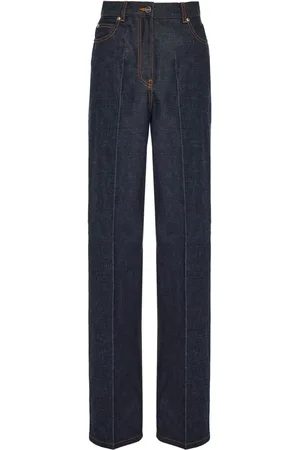 Salvatore Ferragamo Logo-appliqu?? contrast-stitching wide-leg jeans