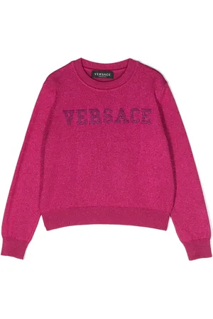 VERSACE Appliqué-logo crew-neck jumper
