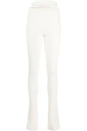 ANDREADAMO Cut-out waist ribbed trousers