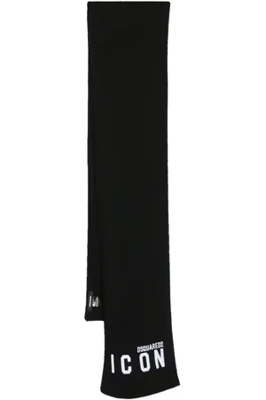 Dsquared2 Logo-appliqué knitted scarf