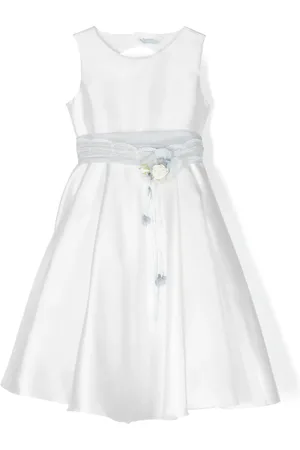 Amaya Floral-appliqué puffball midi dress