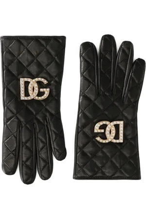 Dolce & Gabbana DG-logo quilted leather gloves