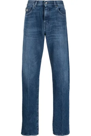 VERSACE Straight-leg mid-rise jeans