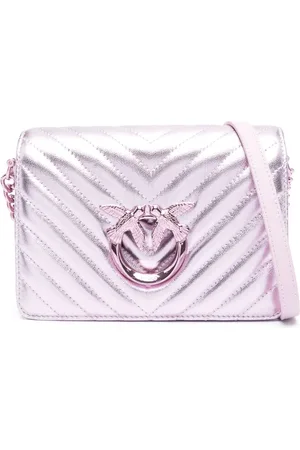 Pinko Matelassé metallic crossbody bag