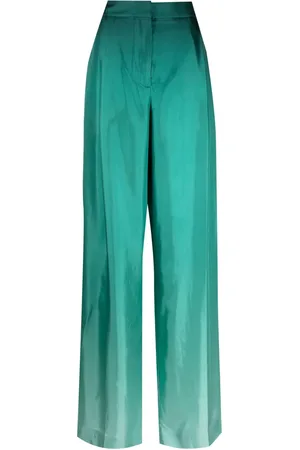 Oscar de la Renta Ombré-effect silk palazzo trousers