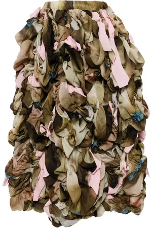 Comme des Garçons Layered-design midi skirt
