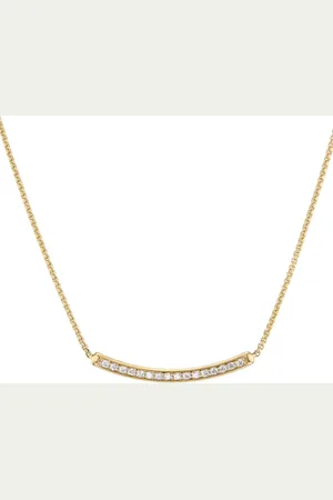David Yurman 18kt yellow Petite Pavé Bar diamond necklace (1.25mm)