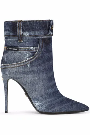 Dolce & Gabbana Patchwork-denim ankle boots