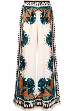 La DoubleJ Placée placed-print palazzo trousers