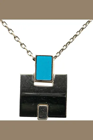Hermès 2000-2020 Palladium Plated Eileen Pendant Necklace costume necklace