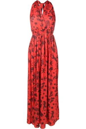 Lygia & Nanny Vênus Estampado halterneck dress