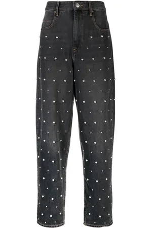 Marant Etoile Corsy pearl-embellished jeans